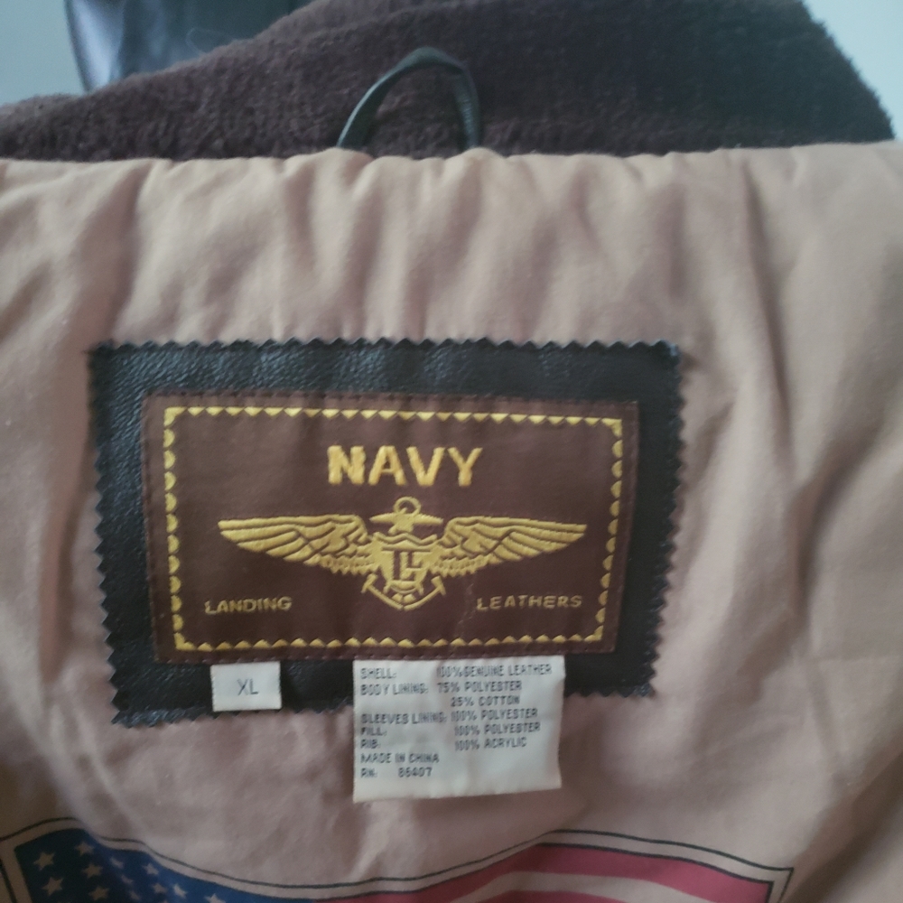 Landing Leathers Navy Leather Jacket